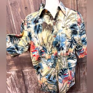 The Territory Ahead Leafy Print Shirt size Large Mens